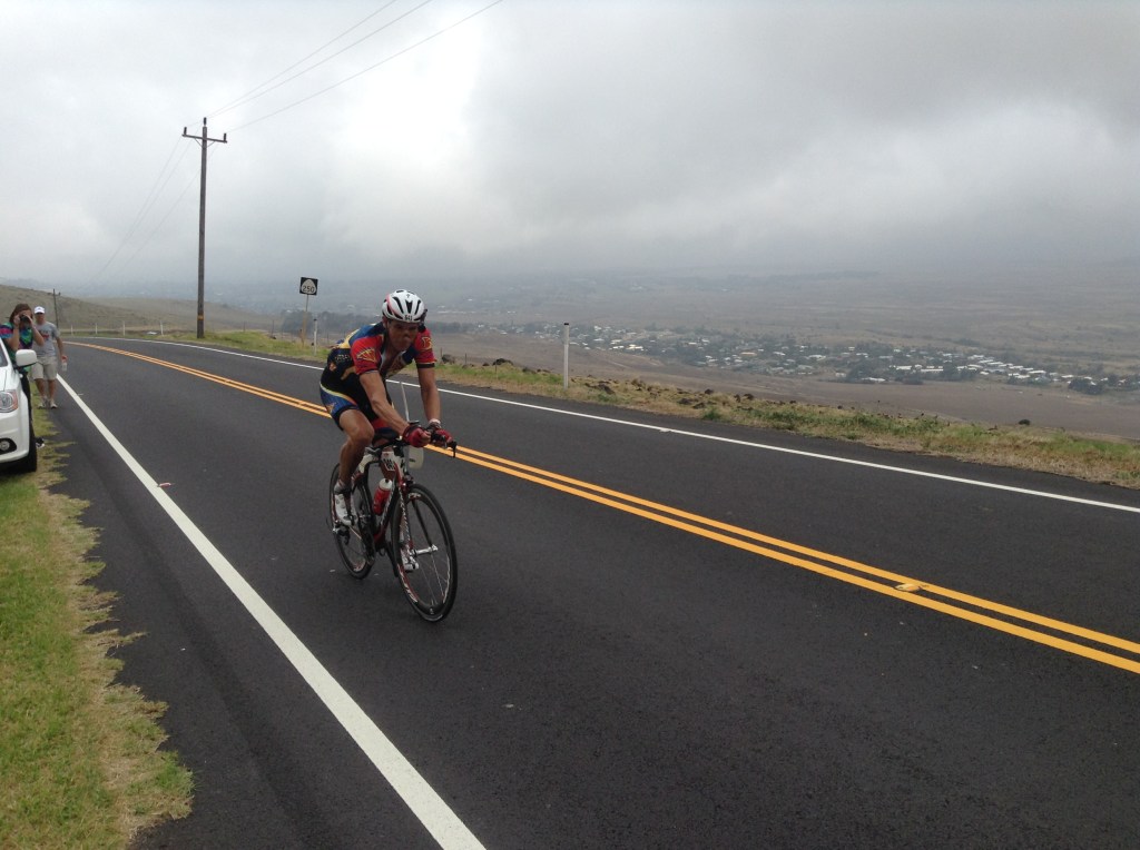 On the final 6.5-mile climb and feeling strong again